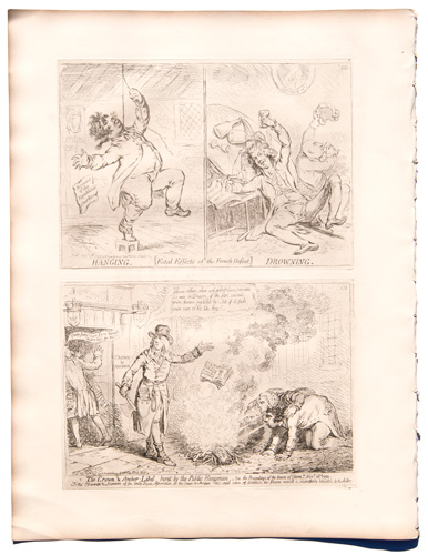 original James Gillray etchings Fatigues of the Campaign in Flanders